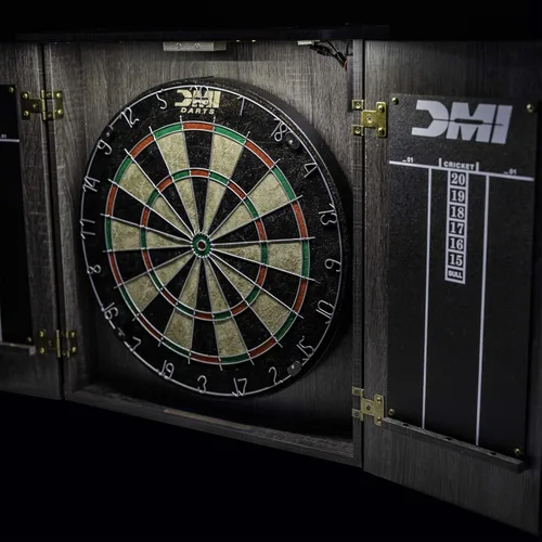Miniatura 16 de DMI Sports - Juego de dardos en gabinete, incluye iluminación LED u opción de puntuación electrónica