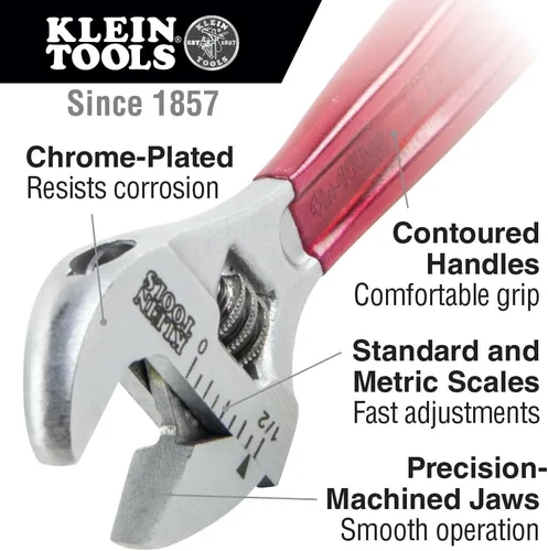 Miniatura 2 de Klein Tools 507-10 llave inglesa ajustable de capacidad extra, 10 pulgadas