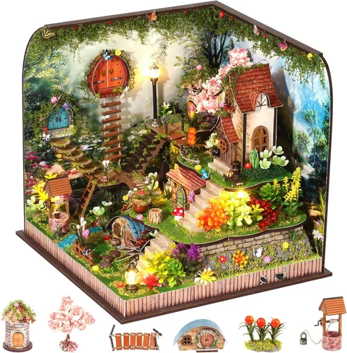Miniatura 8 de Kit de casa en miniatura para bricolaje, kit de rincón de libros, kit de construcción de casa de muñecas en miniatura para adultos y adolescentes
