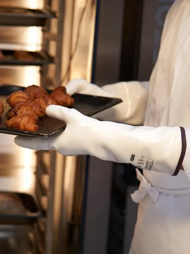 Miniatura 5 de LANON - Guantes de horno de silicona líquida resistentes al calor de 15 pulgadas, grado alimenticio, forro CoralAir, impermeables, extra largos