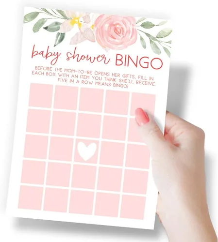 Miniatura 3 de Printed Party Juegos de baby shower para niñas: 5 juegos y actividades, tema floral Baby in Bloom, 50 invitados