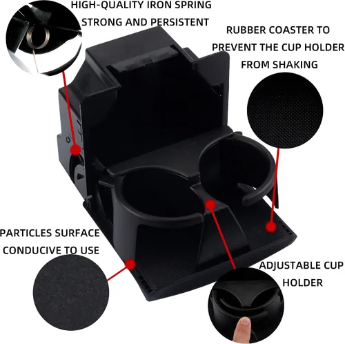 Miniatura 5 de Dasbecan Reemplazo del portavasos de la consola central trasera negro compatible con Nissan Titan 2004-2015 Reemplaza# 96967-9FD0B