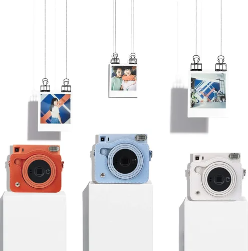 Miniatura 6 de Rieibi Funda cuadrada SQ1, funda protectora para cámara instantánea Fujifilm Instax Square SQ1, cubierta compacta de piel sintética con correa