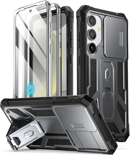 Poetic Spartan - Funda para Galaxy S24 de 6.2 pulgadas, funda para cámara deslizante, protector de pantalla compatible con identificación de huellas