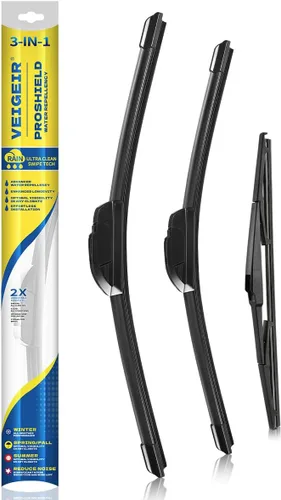 Miniatura 16 de Paquete de 3 plumas limpiaparabrisas delanteros y traseros para automóviles, calidad original de fábrica, 15 pulgadas, 15 pulgadas, 13 pulgadas
