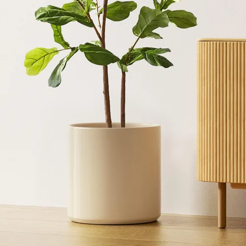 Miniatura 7 de LE TAUCI Maceta de 12 pulgadas para plantas, macetas de cerámica para plantas de interior, macetas cilíndricas modernas de mediados de siglo