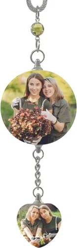 Miniatura 17 de Decoración de espejo retrovisor con foto personalizada: adornos de diamantes para mujer, accesorios lindos para automóviles