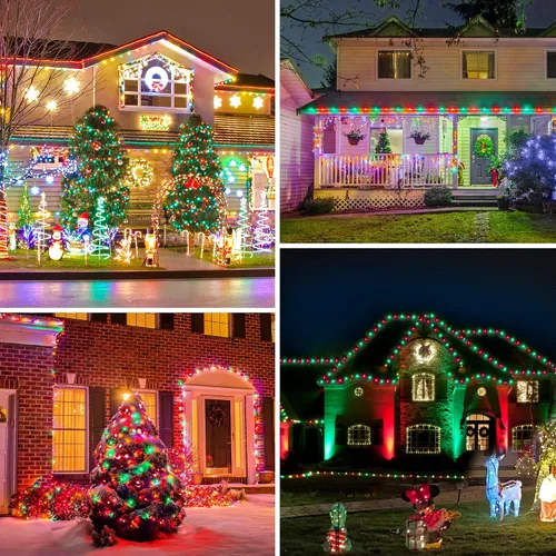 Miniatura 7 de DEWENWILS Luces de Navidad C9 para exteriores, 33.3 pies, 50 luces LED para árbol de Navidad, impermeables, grandes luces de Navidad, extensibles