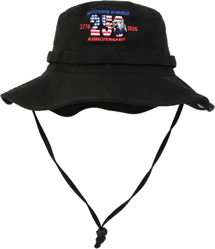 Miniatura 15 de Sombrero de pescador de ala ancha con protección UV, sombrero Boonie, sombreros de pesca, senderismo, safari, sombreros al aire libre para hombres