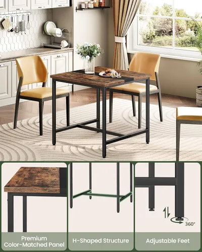 Miniatura 7 de CHOEZON Mesa de comedor cuadrada para cocina, mesa de comedor de 29.5 pulgadas, mesas de comedor pequeñas, escritorio de escritura, mesas de café