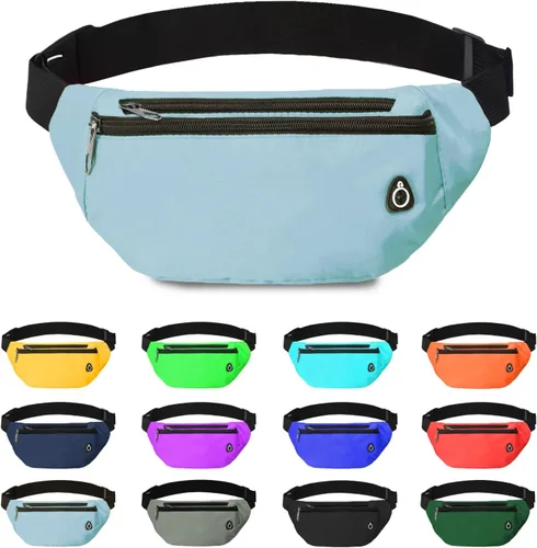 Miniatura 28 de Riñonera cruzada para mujeres y hombres, riñonera deportiva resistente al agua, bolsa de cinturón para viajes, senderismo, correr