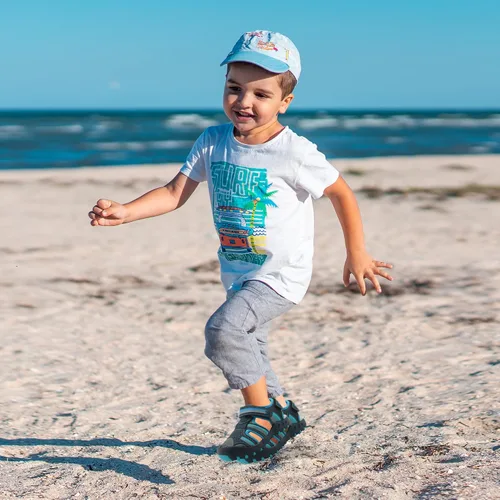 Miniatura 6 de Apakowa Sandalias de verano para niños y niñas, atléticas de doble correa con puntera cerrada, sandalias de playa deportivas (niños pequeños)