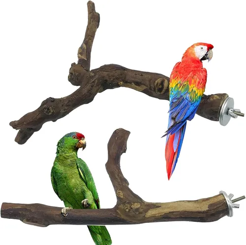 Miniatura 11 de 5 piezas de palo de uva natural Perca Swing Juguetes para masticar jaulas de loros, cacatúas, periquitos, pinzones - Palo de pie para pájaros 1