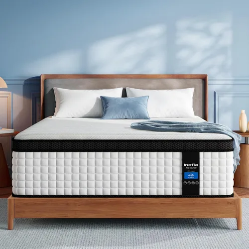 Miniatura 2 de Colchón Individual Inofia, Colchón Individual Híbrido de Resortes Interiores de 10 Pulgadas, Cama Individual Fresca con Soporte y Alivio de Presión