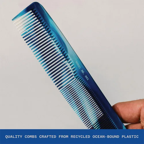 Miniatura 2 de WAVEY Peine de pelo de calidad para hombres y mujeres, plástico océano reciclado, 7 pulgadas de largo, perfecto para el hogar y los viajes, diente