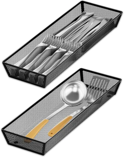 JANE EYRE organizador de cajones de cocina - organizador de cubiertos y utensilios para cajón de cocina, bandeja de cubiertos en cajón