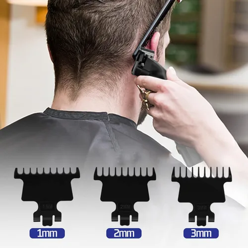 Miniatura 7 de KEMEI Juego de cortadora de pelo y afeitadora profesional inalámbrica para hombres, cortadoras eléctricas de barba de doble lámina, kit de corte