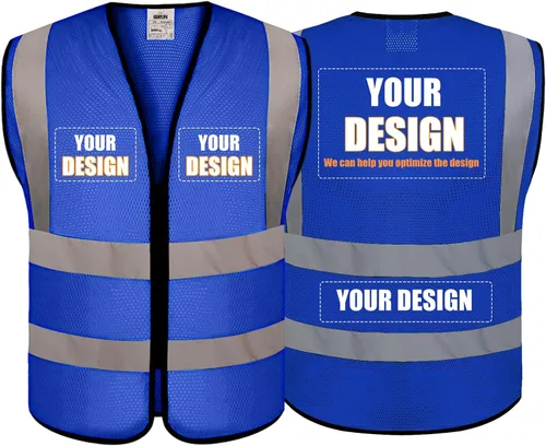 Miniatura 32 de BeautyWill Chaleco de seguridad personalizado Logo Clase 2 Chaleco reflectante de alta visibilidad con bolsillos Ropa de trabajo de construcción