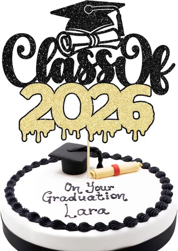 Miniatura 33 de 1 pieza de decoración de pastel de graduación 2023 con purpurina de felicitaciones 2023 para pastel de graduación 2023 temática de graduación