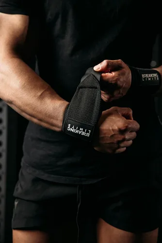 Miniatura 9 de Correas de gimnasio Breaking Limits Correas de levantamiento de peso para muñecas Paquete – Correas de levantamiento para entrenamiento