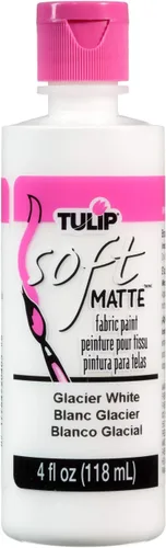Tulip Pintura para tela suave, lavable, se mantiene suave y flexible, pintura permanente, para telas claras y oscuras, 4 onzas líquidas, blanco