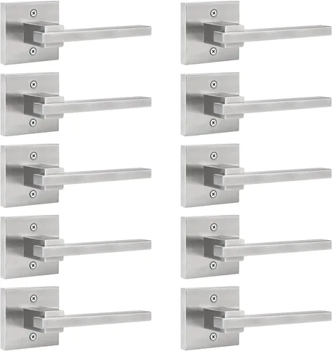 Miniatura 30 de Orger Paquete de 1 Manija de Puerta de Privacidad Negro Mate, Cerradura de Puerta Interior Sin Llave para Dormitorio y Baño, Manija de Puerta