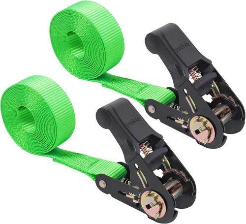 Miniatura 12 de Correas de Amarre de Trinquete Sin Fin para Carga Pesada, Correa Negra de Nailon Resistente con Trinquete de Sujeción, Accesorios de Resorte