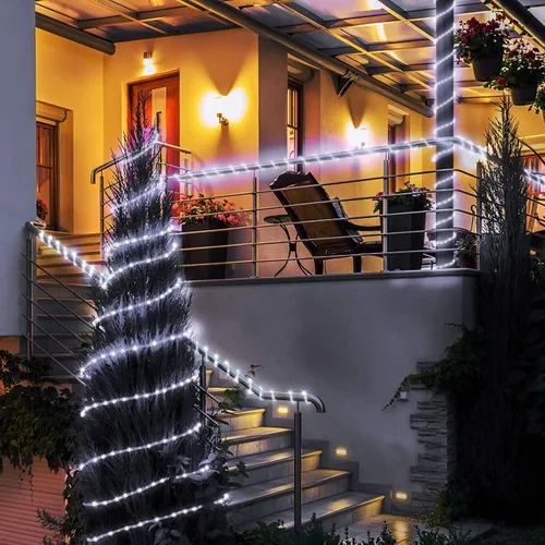 Miniatura 6 de Nuevas luces de cuerda solares mejoradas para exteriores, impermeables, 32m, 300 LED, luces de tira solares con control remoto, temporizador