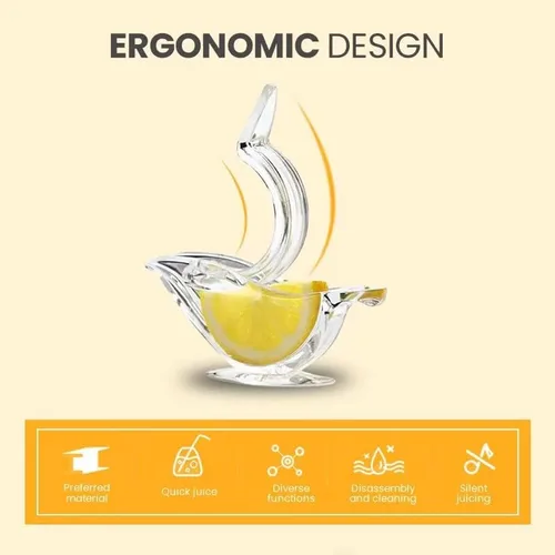 Miniatura 4 de Exprimidor de limón acrílico, diseño de pájaro, verde lima y amarillo