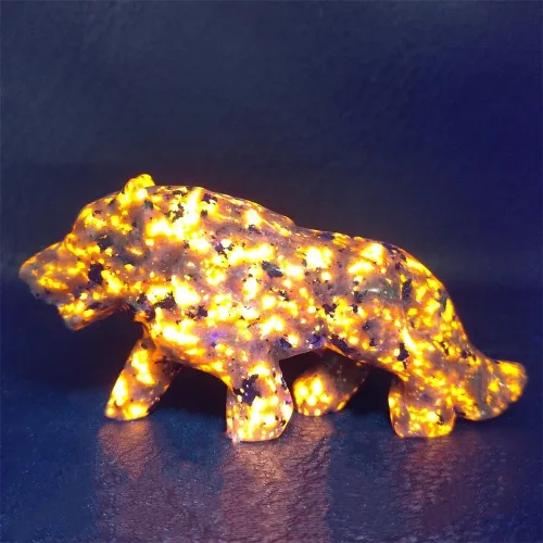 Miniatura 6 de Figura de cristal de calavera de lobo, obsidiana natural, escultura de piedra tallada, estatua de animal en cuarzo negro