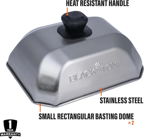 Miniatura 3 de Blackstone 5207 - Cubierta rectangular para rociar, paquete de 2 accesorios para plancha, acero inoxidable, cúpula de fusión de quesos y cubierta