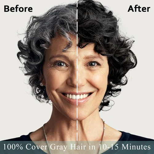 Miniatura 4 de Fvquhvo Champú de tinte para cabello negro, champú de color de cabello para cabello gris, champú instantáneo para cabello negro, Champu para Canas