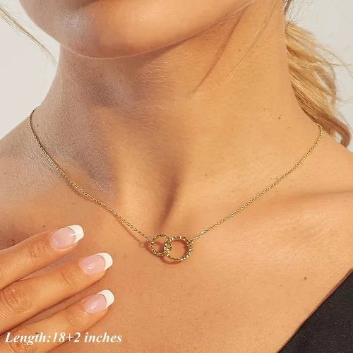 Miniatura 2 de Collares delicados para mujer, collares en capas, collar de gargantilla chapado en oro, joyería para mujer