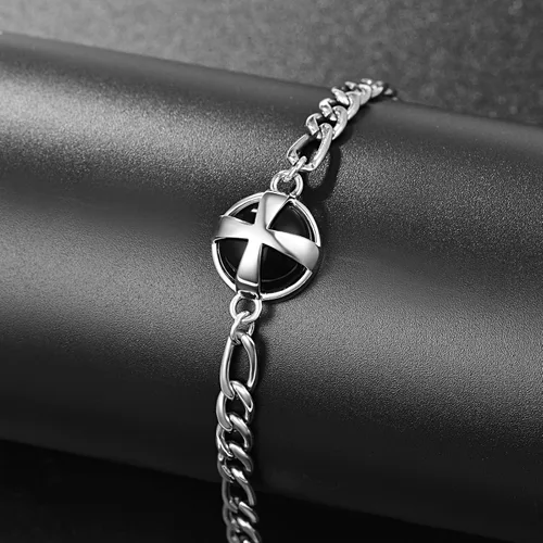 Miniatura 5 de ADMETUS 925 Sterling Silver Amulet Bracelet Cross Bracelet for Men with 72 Adjustable Chain