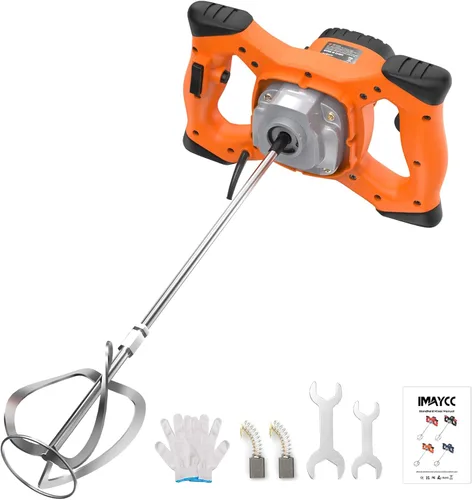 Miniatura 8 de IMAYCC Mezclador de cemento de mano, mezclador de concreto portátil, taladro de mezcla de 6 velocidades de 110V, mezclador de taladro de 2100W