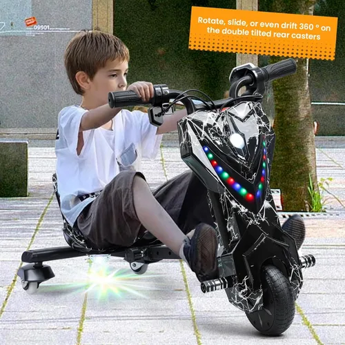 Miniatura 2 de Triciclo de deriva, triciclo de deriva de rueda grande para mayores de 8 años con marco de acero fuerte, triciclos para niños con asiento ajustable