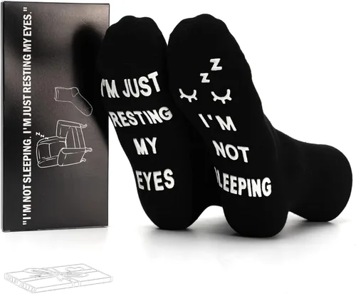 Regalos divertidos para el Día del Padre, hombres y mujeres, lindos calcetines bonitos I'm Not Sleeping I'm Just Resting My Eyes