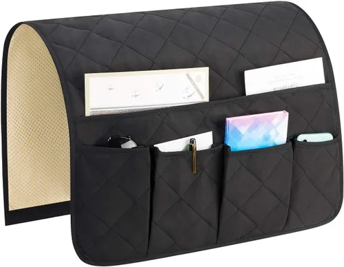 Miniatura 6 de Teniux - Organizador de apoyabrazos antideslizante con soporte para control remoto y 5 bolsillos para sofá, silla, sillón, silla de brazo. Para