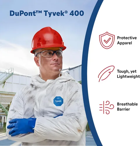 Miniatura 4 de DuPont Tyvek 400 TY122S - Overol protector desechable con capucha, botas