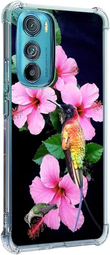 Miniatura 17 de Funda para Motorola Edge 2022, colibrí, mariposa, flores, protección contra caídas, a prueba de golpes, TPU de cuerpo completo, funda protectora