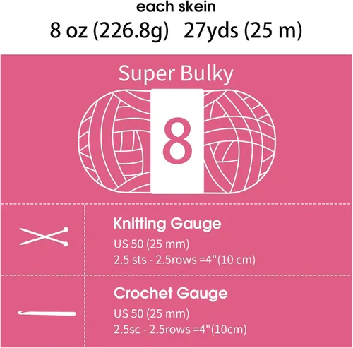 Miniatura 8 de MABOZOO Paquete de 8 ovillos de hilo grueso surtido para crochet - Chenilla jumbo esponjosa, hilo suave y voluminoso para tejer a mano o con los Rojo