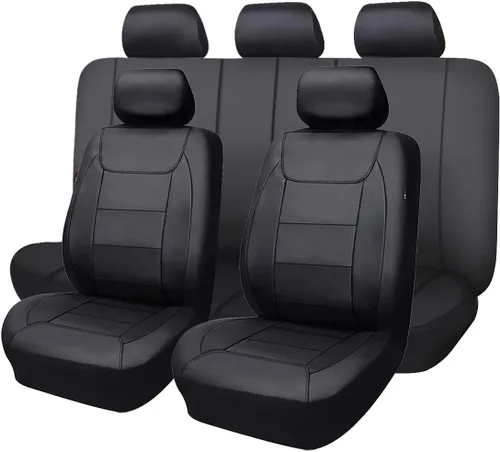 Miniatura 10 de Fundas para asientos de coche Flying Banner, protectoras, impermeables, de cuero sintético con fibra de carbono para asientos delanteros y traseros