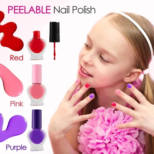 Miniatura 8 de Golray - Kit de maquillaje infantil para niñas, juego de maquillaje para principiantes con maleta, palets de sombra de ojos, lápiz labial, juego