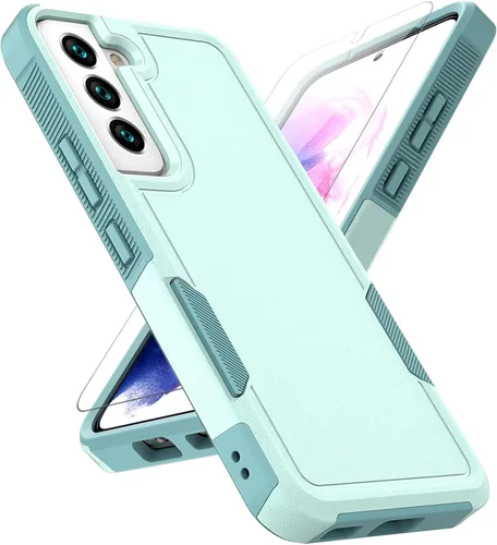Miniatura 14 de Funda para Samsung Galaxy S22: funda protectora de doble capa resistente para teléfono celular, a prueba de golpes, con protector de pantalla, Negro