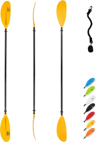 Miniatura 8 de OCEANBROAD - Remo de kayak de 86 pulgadas/218 cm, 90.5 pulgadas/230 cm, 95 pulgadas/241 cm, remo de aleación para kayak, bote y canoa con correa