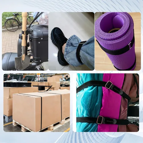 Miniatura 7 de Paquete de 10 correas elásticas de cincha de 1 x 8 pulgadas, correas de nailon de alta resistencia, correas de nailon ajustables reutilizables