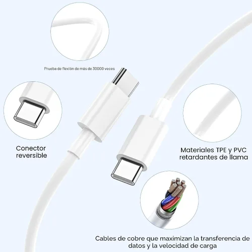 Miniatura 5 de Cargador para iPhone 17 16 15 Carga Rápida, Bloque de Cargador de Pared USB C de 20W con Cable Tipo C a C de 6 pies para Apple iPhone 17/17 Pro/17