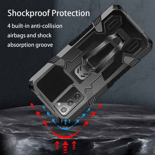 Miniatura 2 de Funda compatible con Samsung Galaxy Note 20 5G, con protector de pantalla de vidrio templado y clip para cinturón, cuerpo completo, resistente, a
