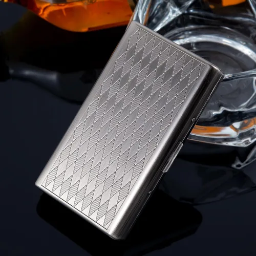 Miniatura 4 de Goshentech Estuche de metal retro con diseño espacial de pastillas, capacidad de 14, plata antigua chapada en metal, doble cara, caja de tarjeta