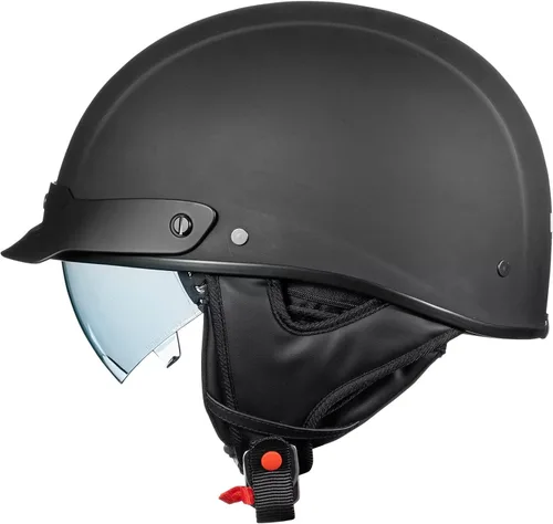 Miniatura 9 de ILM Medio casco de fibra de vidrio para motocicleta con visera para motocicleta, crucero, ciclomotor, scooter DOT modelo A213 Bandera patriótica.